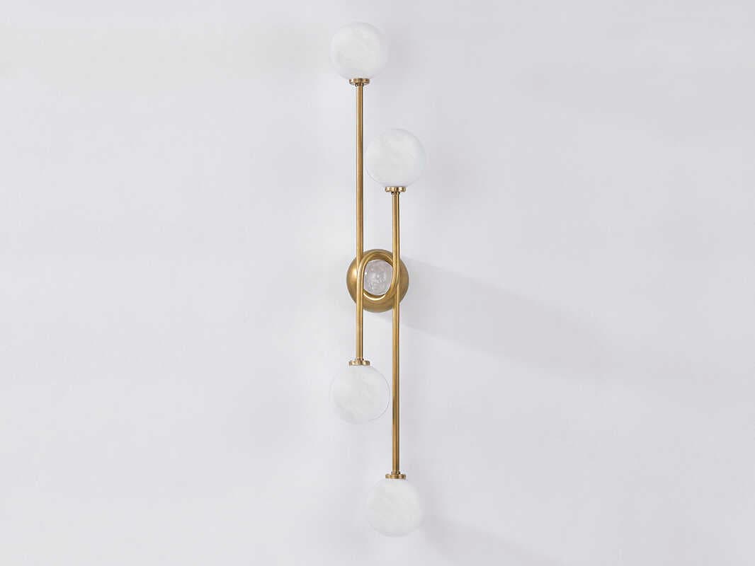 Corbett Lighting Astro 4-Light Vintage Brass Wall Sconce