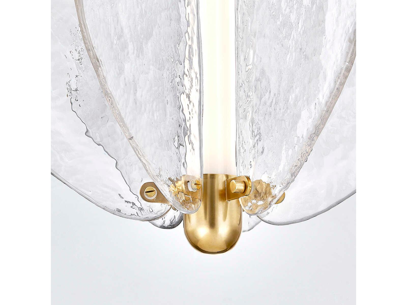 Corbett Lighting Freya 1-Light Vintage Brass Clear Geometric Pendant