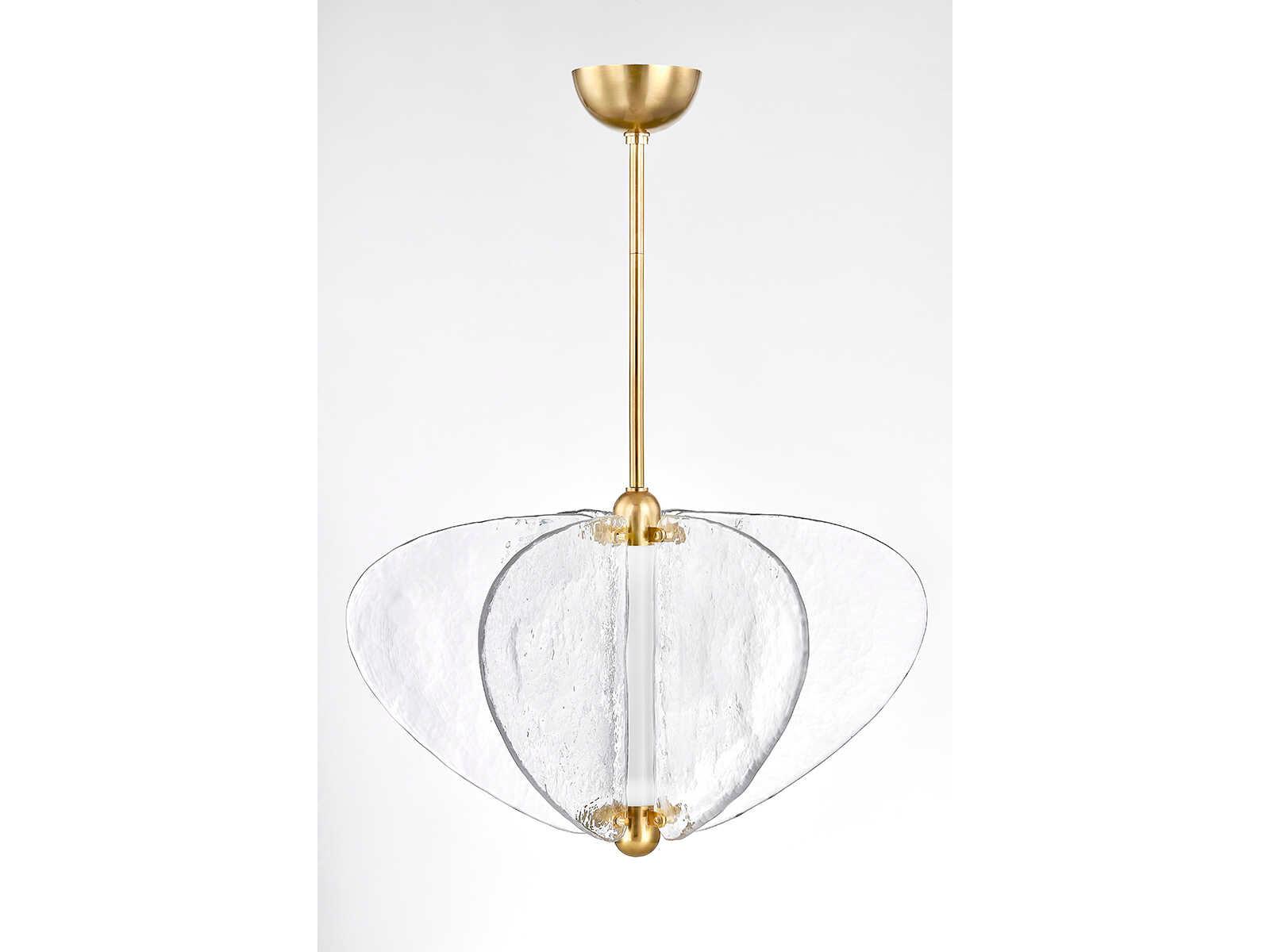 Corbett Lighting Freya 1-Light Vintage Brass Clear Geometric Pendant