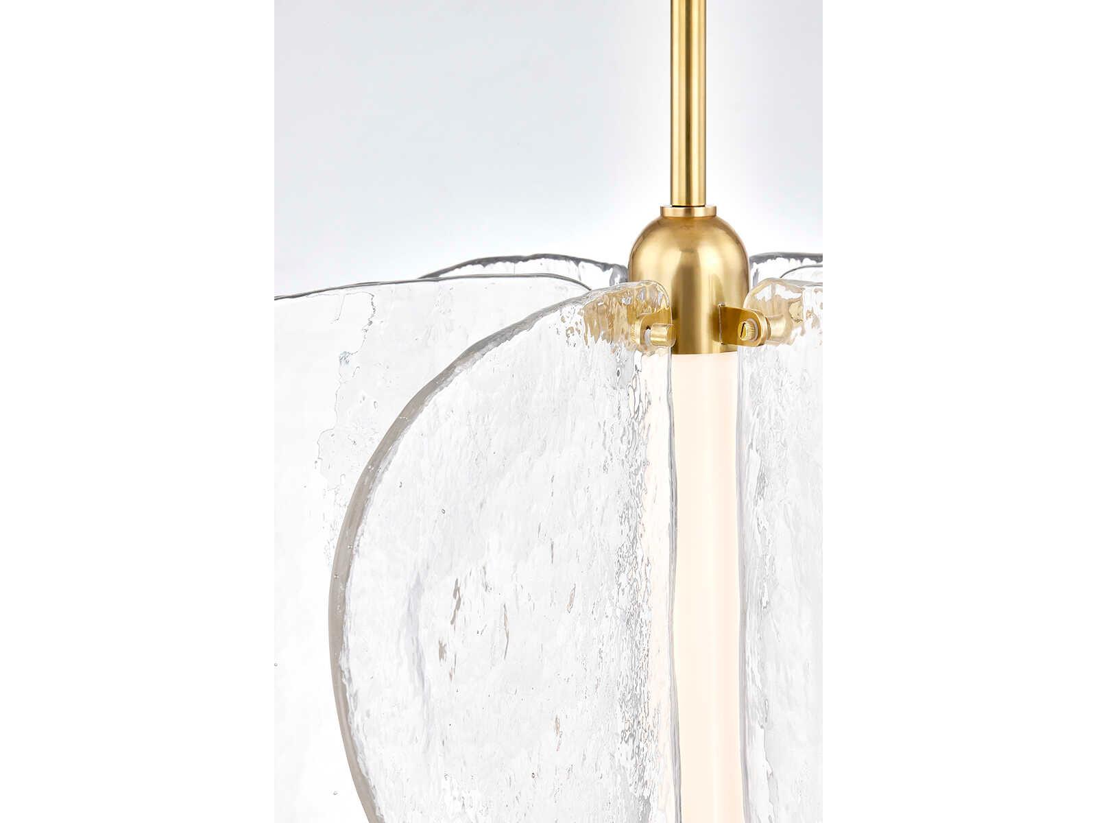 Corbett Lighting Freya 1-Light Vintage Brass Clear Geometric Pendant