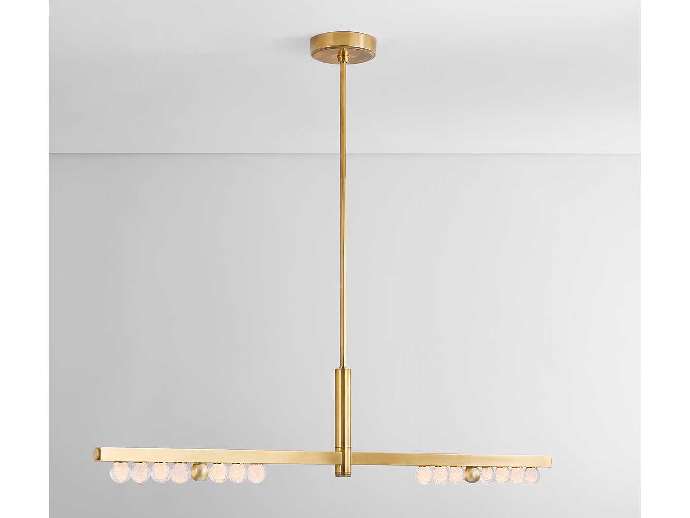 Corbett Lighting Annecy 2-Light Vintage Brass Linear Island Pendant
