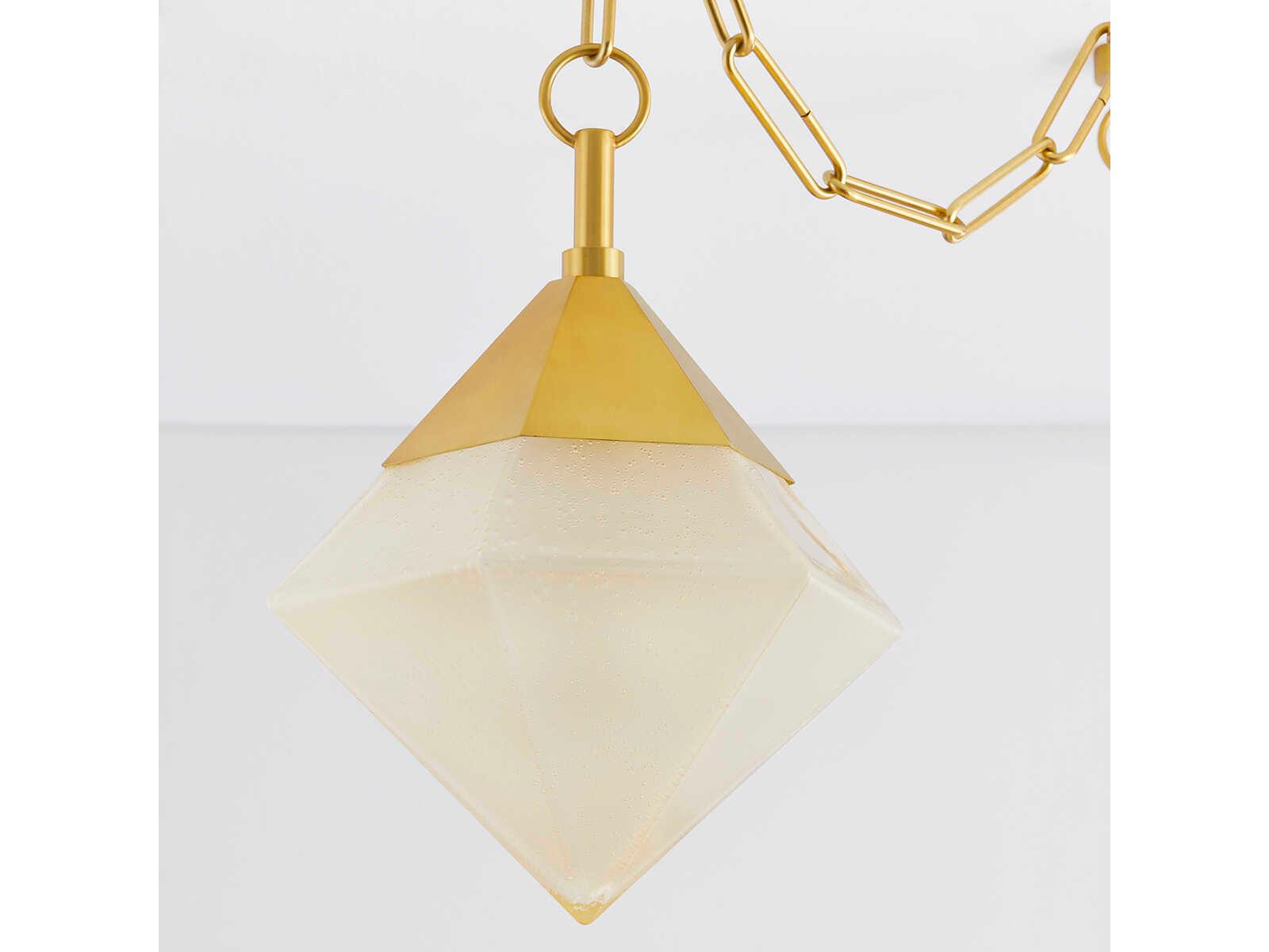 Corbett Lighting Angelique 3-Light Vintage Polished Brass Geometric Chandelier