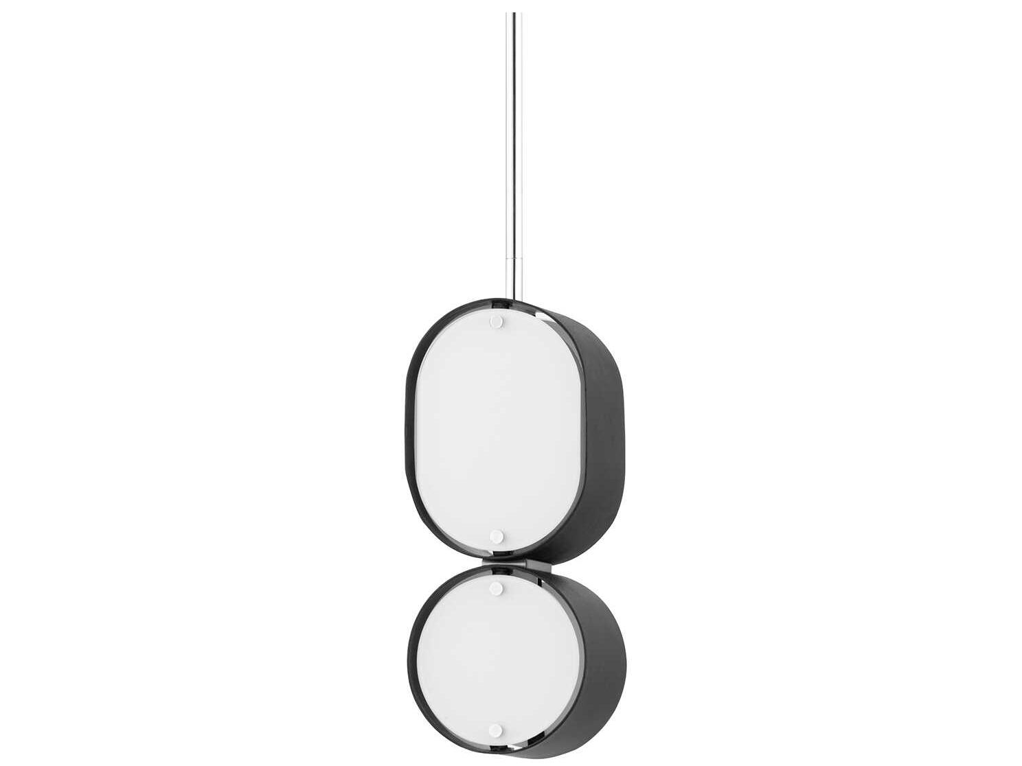 Corbett Lighting Opal 2-Light Soft Black Stainless Steel Glass Geometric Mini Pendant