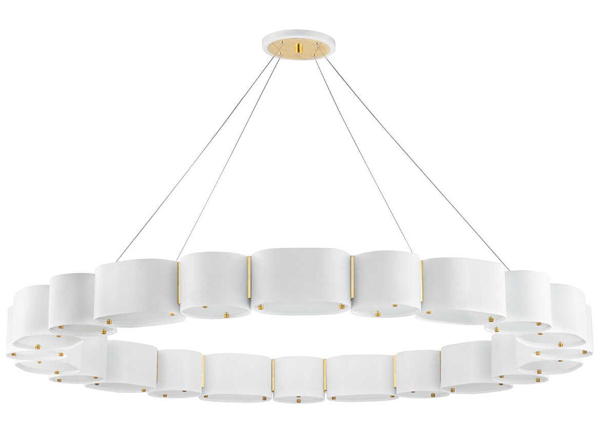 Corbett Lighting Opal 22-Light Soft White Vintage Brass Glass Round Pendant