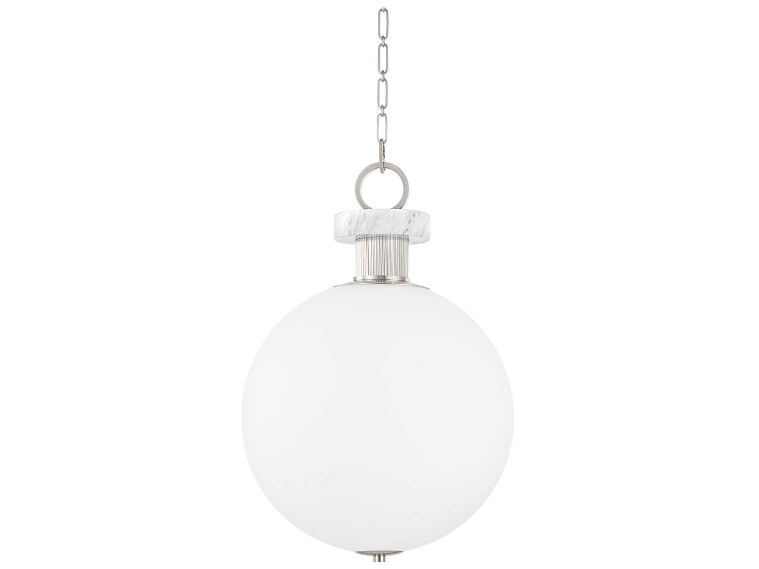 Corbett Lighting Haru 1-Light Burnished Nickel Glass Globe Pendant