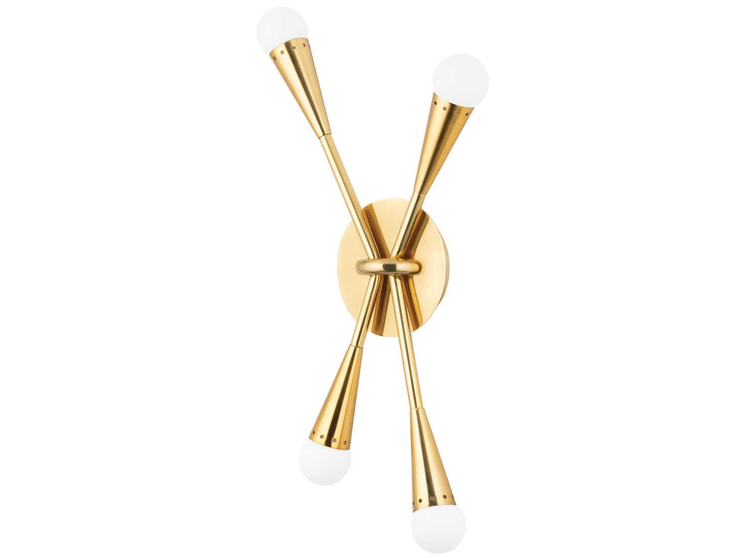 Corbett Lighting Aries 4-Light Vintage Polished Brass Deep Bronze Glass Wall Sconce