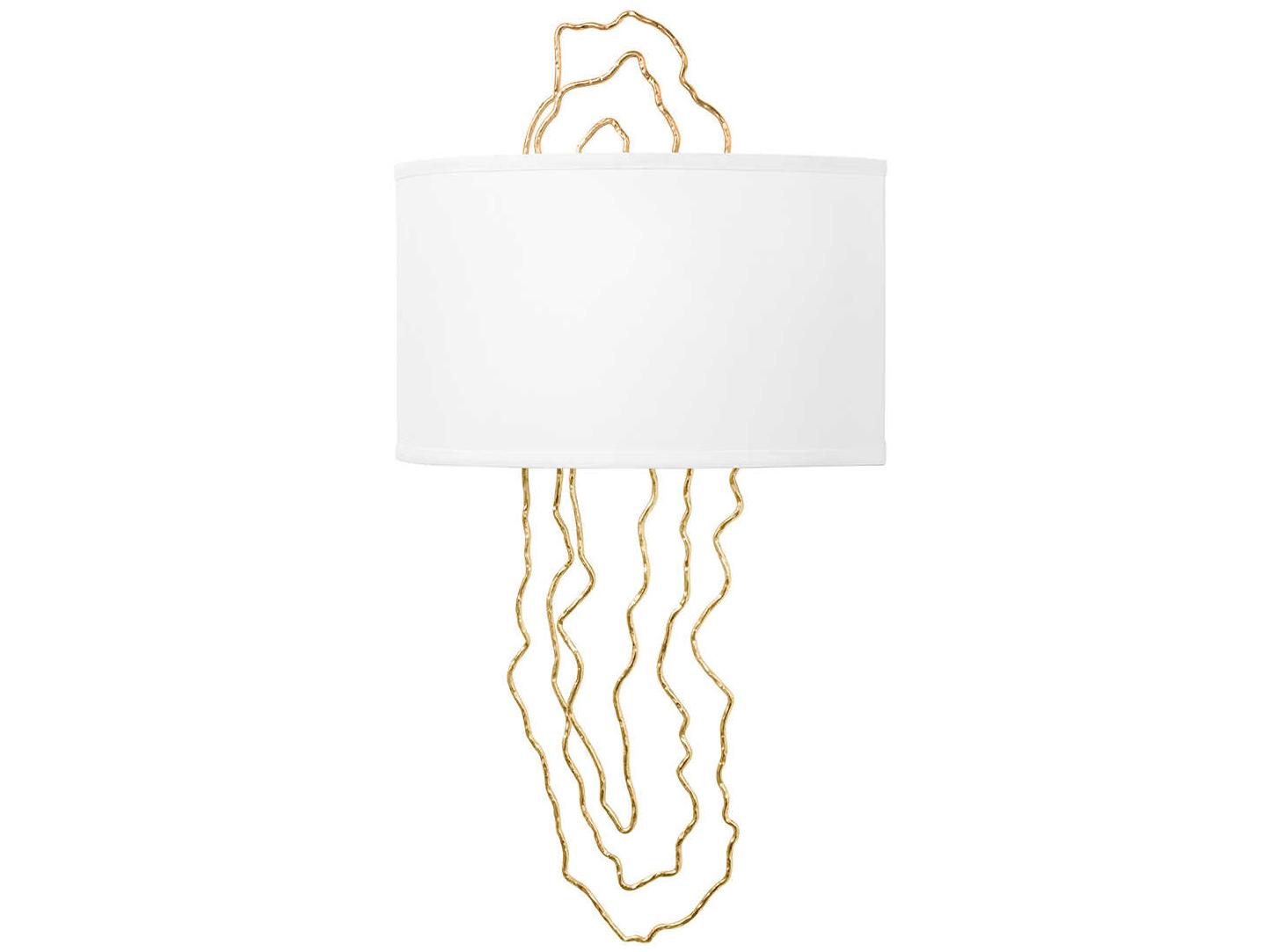 Corbett Lighting 5th Avenue 2-Light Vintage Gold Leaf Wall Sconce