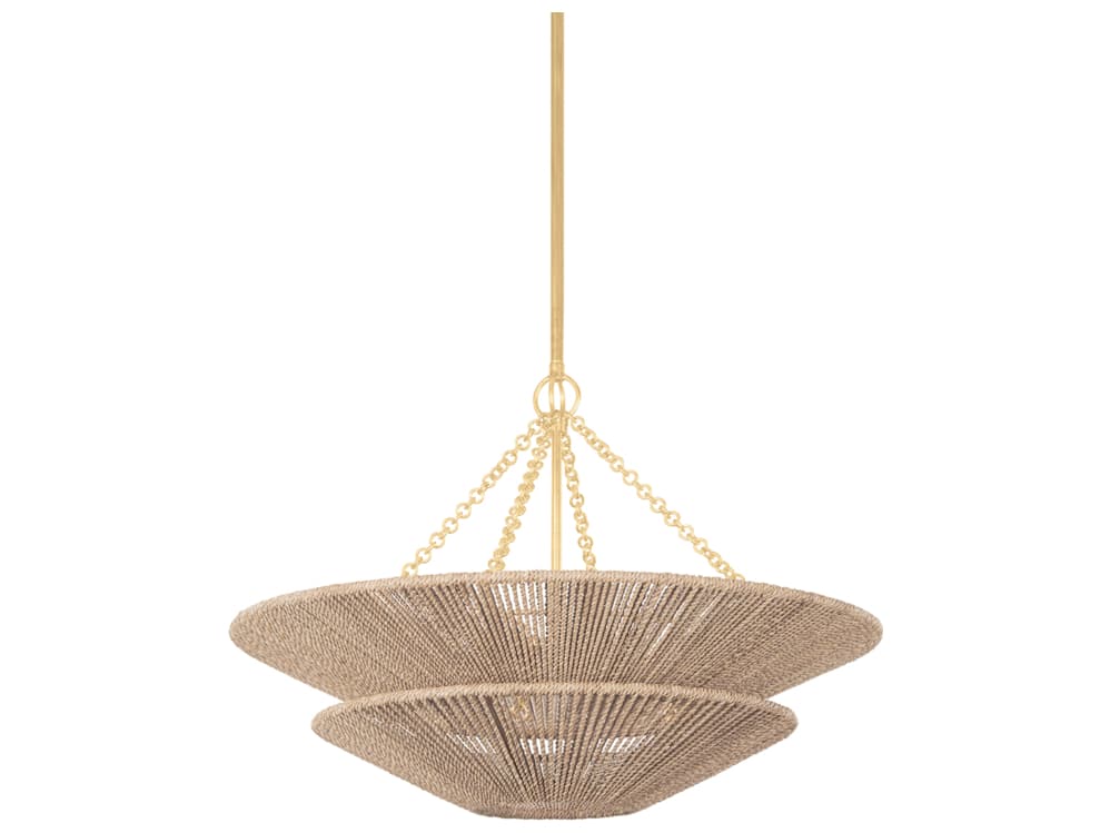 Corbett Lighting Tropea 6-Light Gold Leaf Brown Bowl Pendant