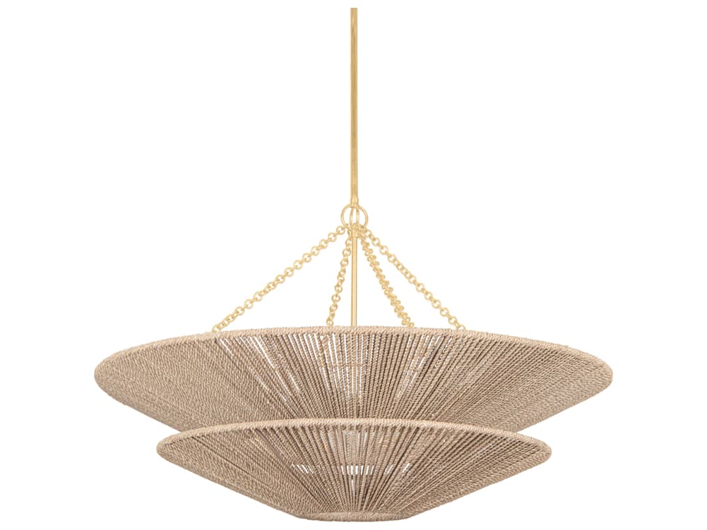 Corbett Lighting Tropea 8-Light Gold Leaf Brown Bowl Pendant