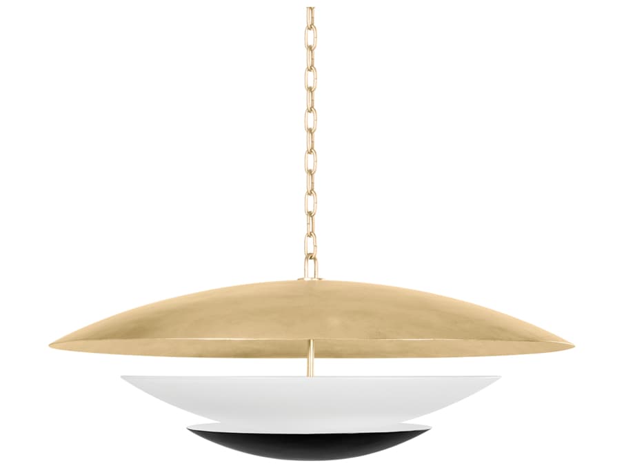 Corbett Lighting Adara 6-Light Vintage Gold Leaf Soft Black Dome Pendant