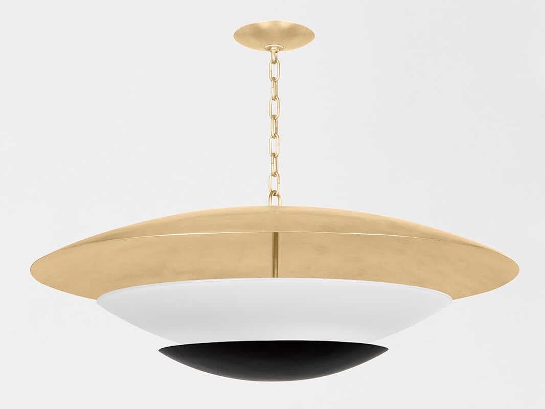 Corbett Lighting Adara 6-Light Vintage Gold Leaf Soft Black Dome Pendant