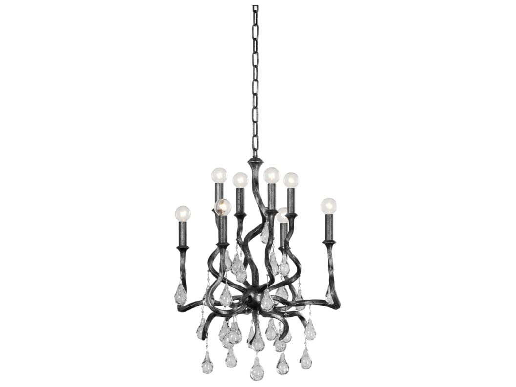 Corbett Lighting Aveline 8-Light Black Silver Leaf Crystal Chandelier