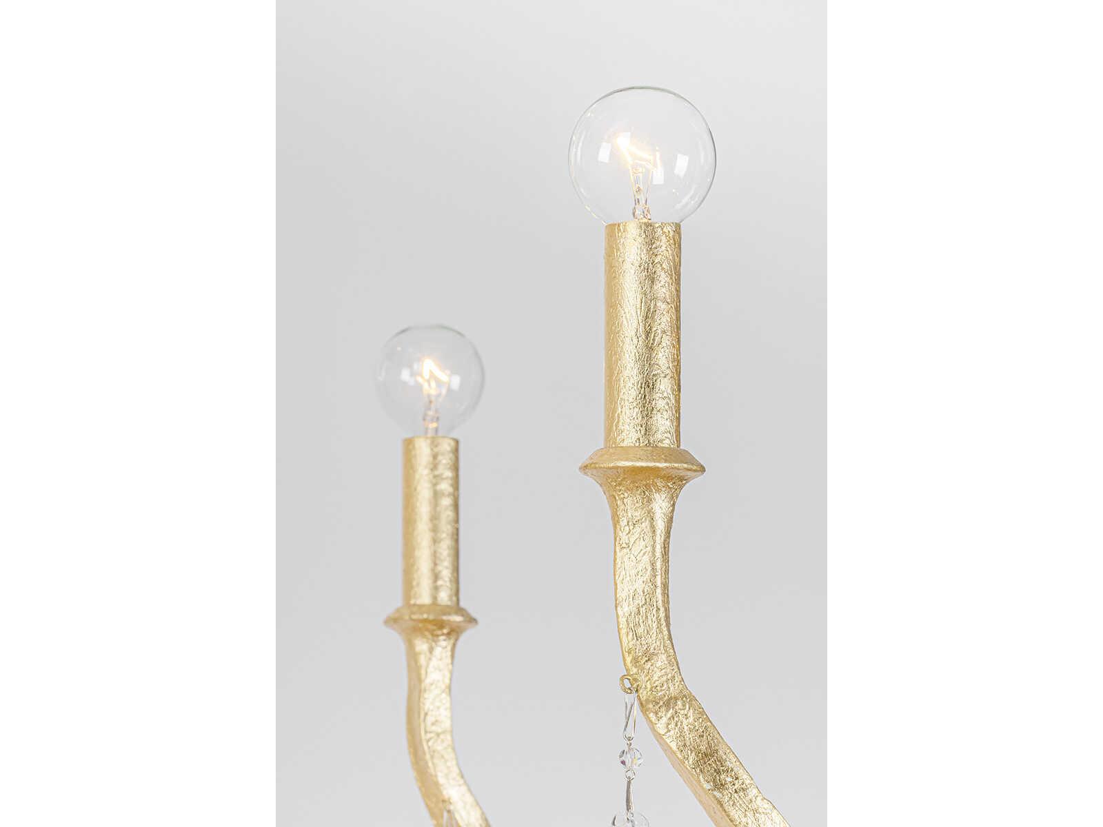 Corbett Lighting Aveline 20-Light Gold Leaf Crystal Chandelier