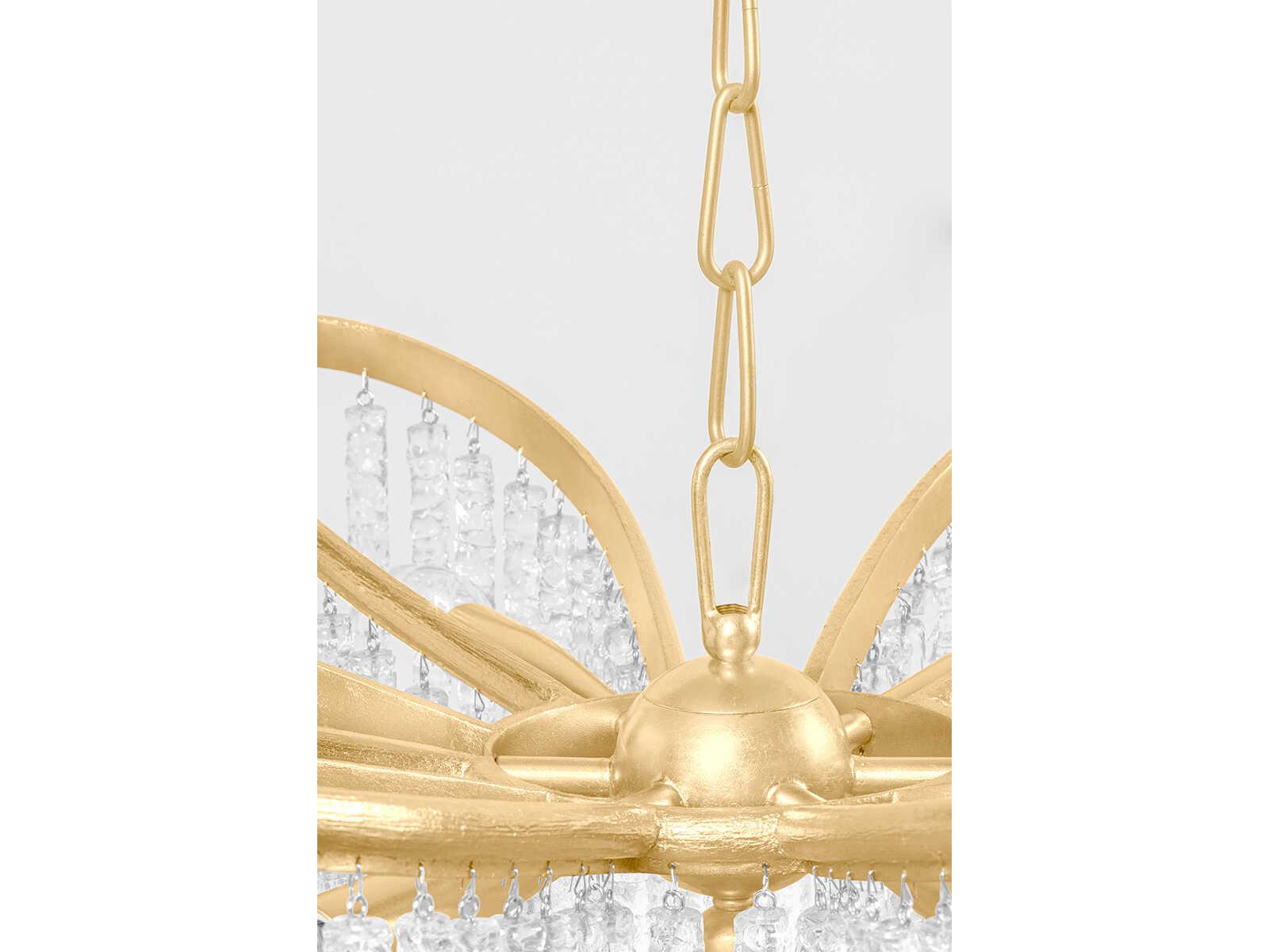 Corbett Lighting Pandora 5-Light Gold Leaf Clear Crystal Chandelier