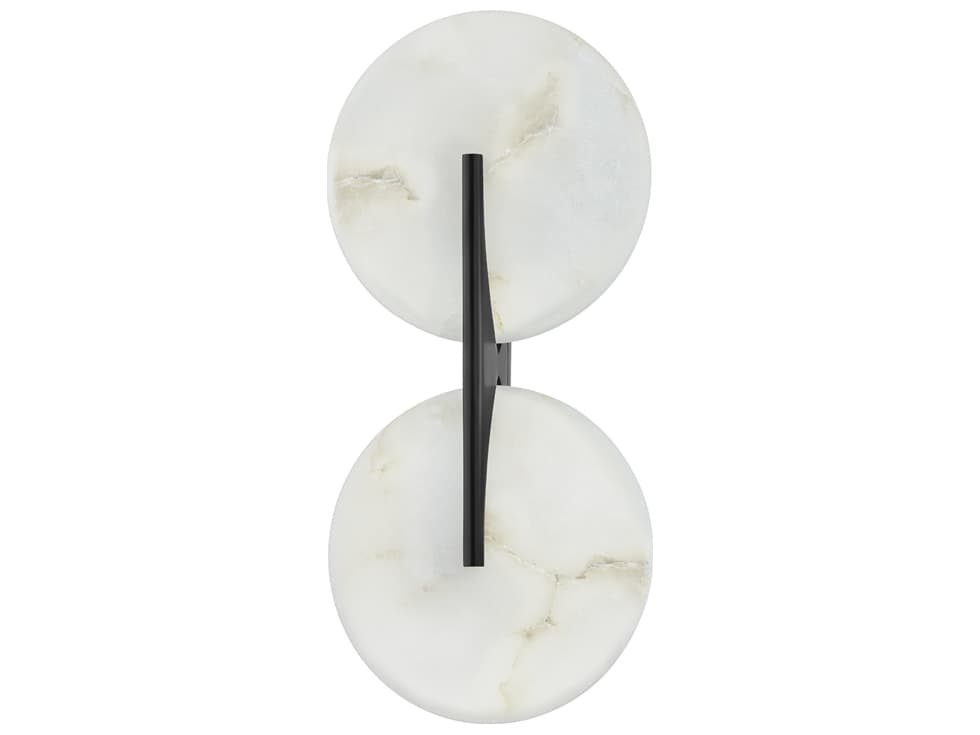 Corbett Lighting Asteria 2-Light Black Brass White LED Wall Sconce