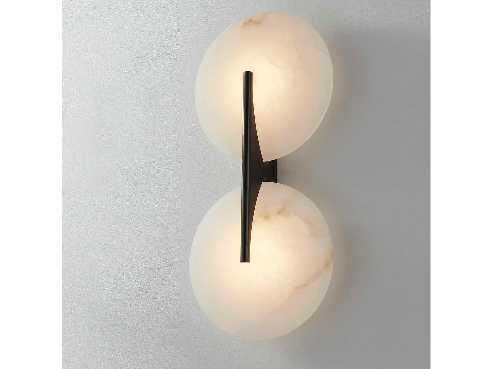 Corbett Lighting Asteria 2-Light Black Brass White LED Wall Sconce