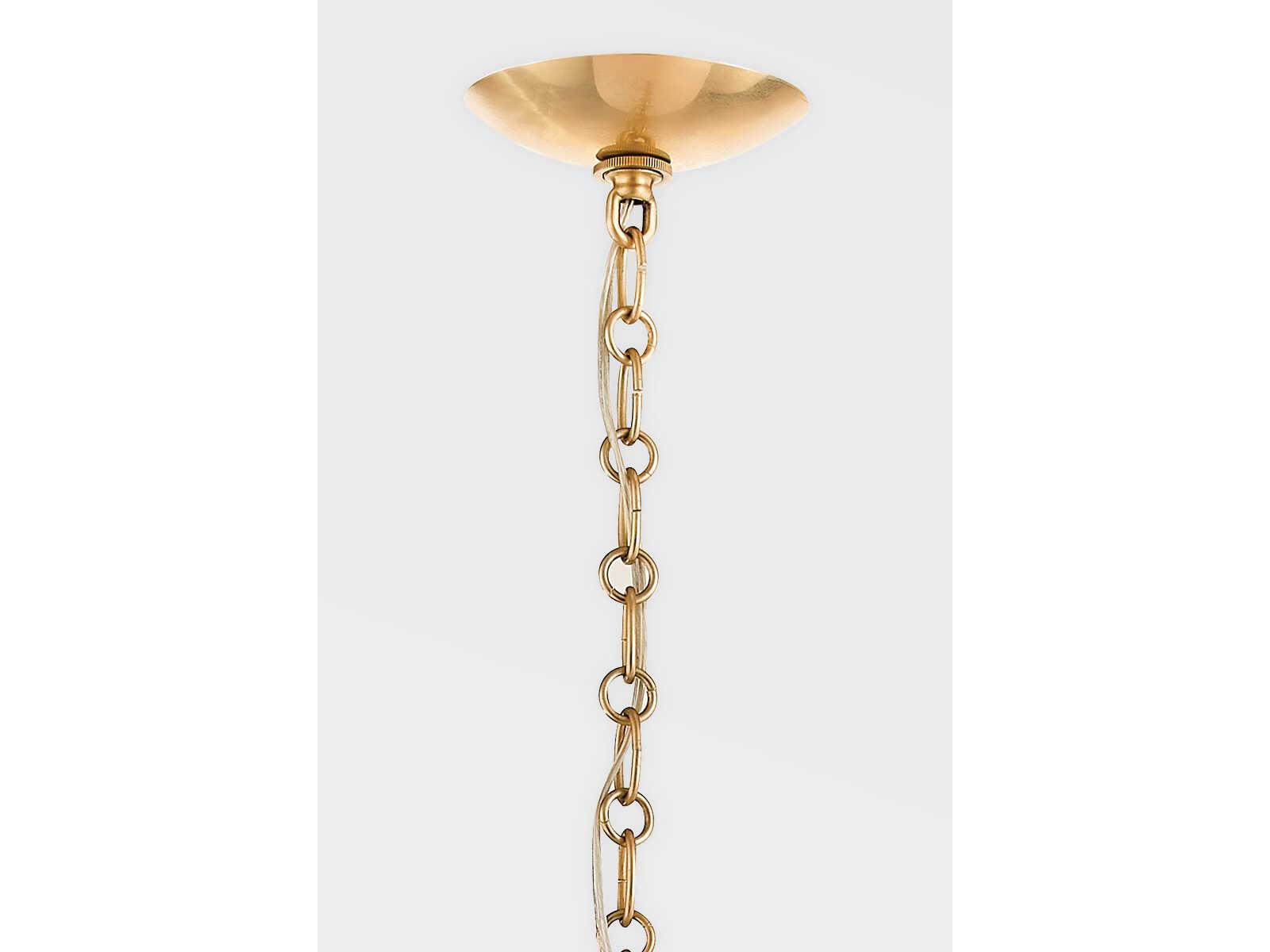 Corbett Lighting Antoinette 4-Light Vintage Brass White Glass Globe Pendant