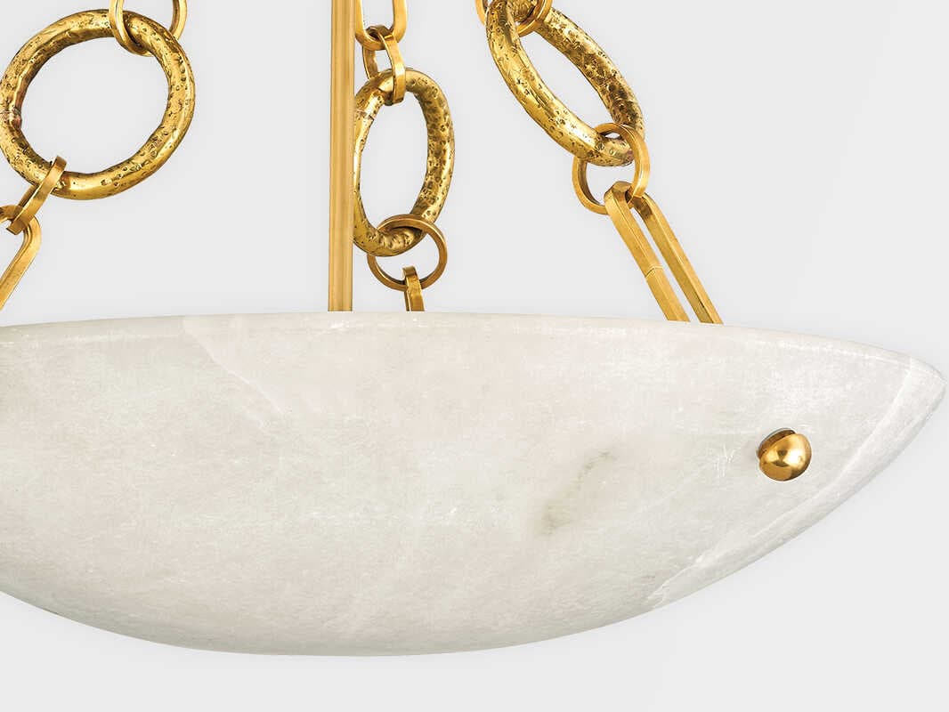 Corbett Lighting Yadira 4-Light Vintage Brass White Glass Bowl Semi Flush Mount