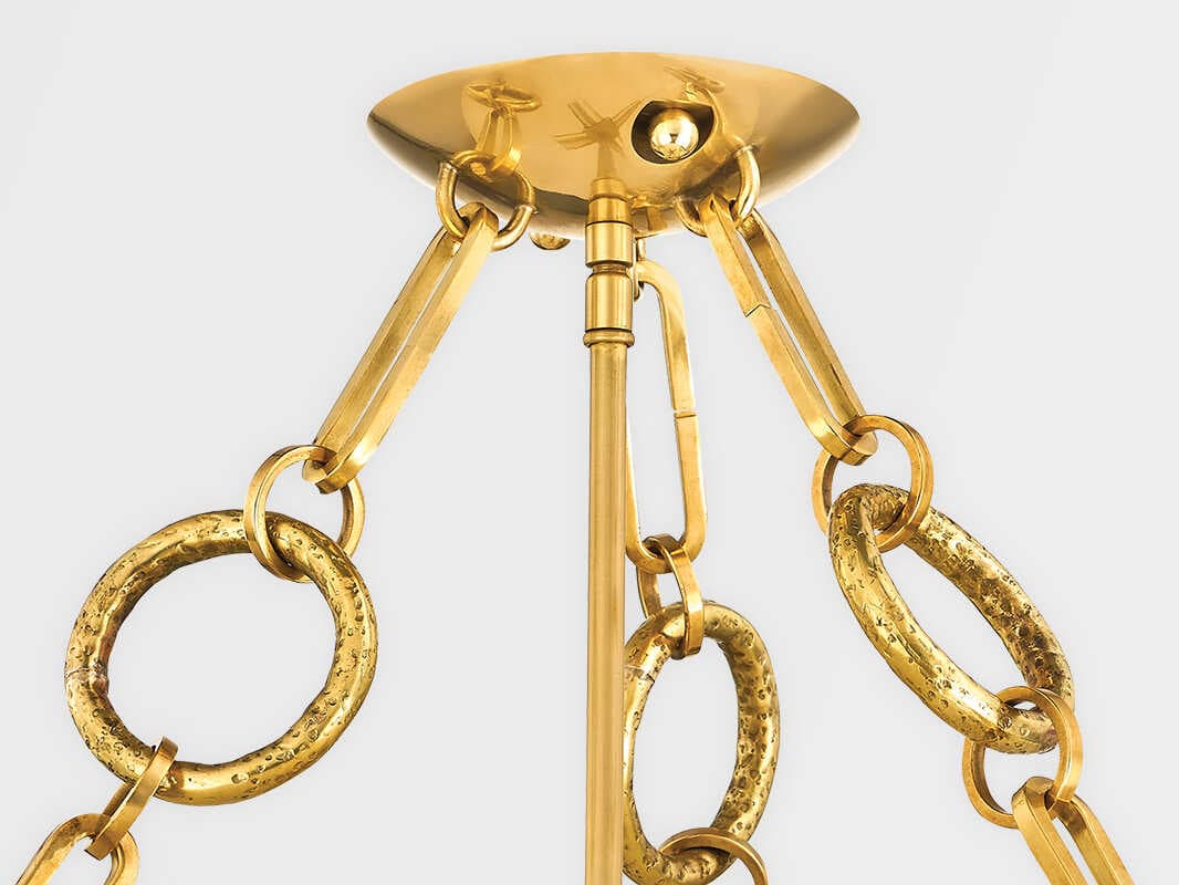 Corbett Lighting Yadira 4-Light Vintage Brass White Glass Bowl Semi Flush Mount