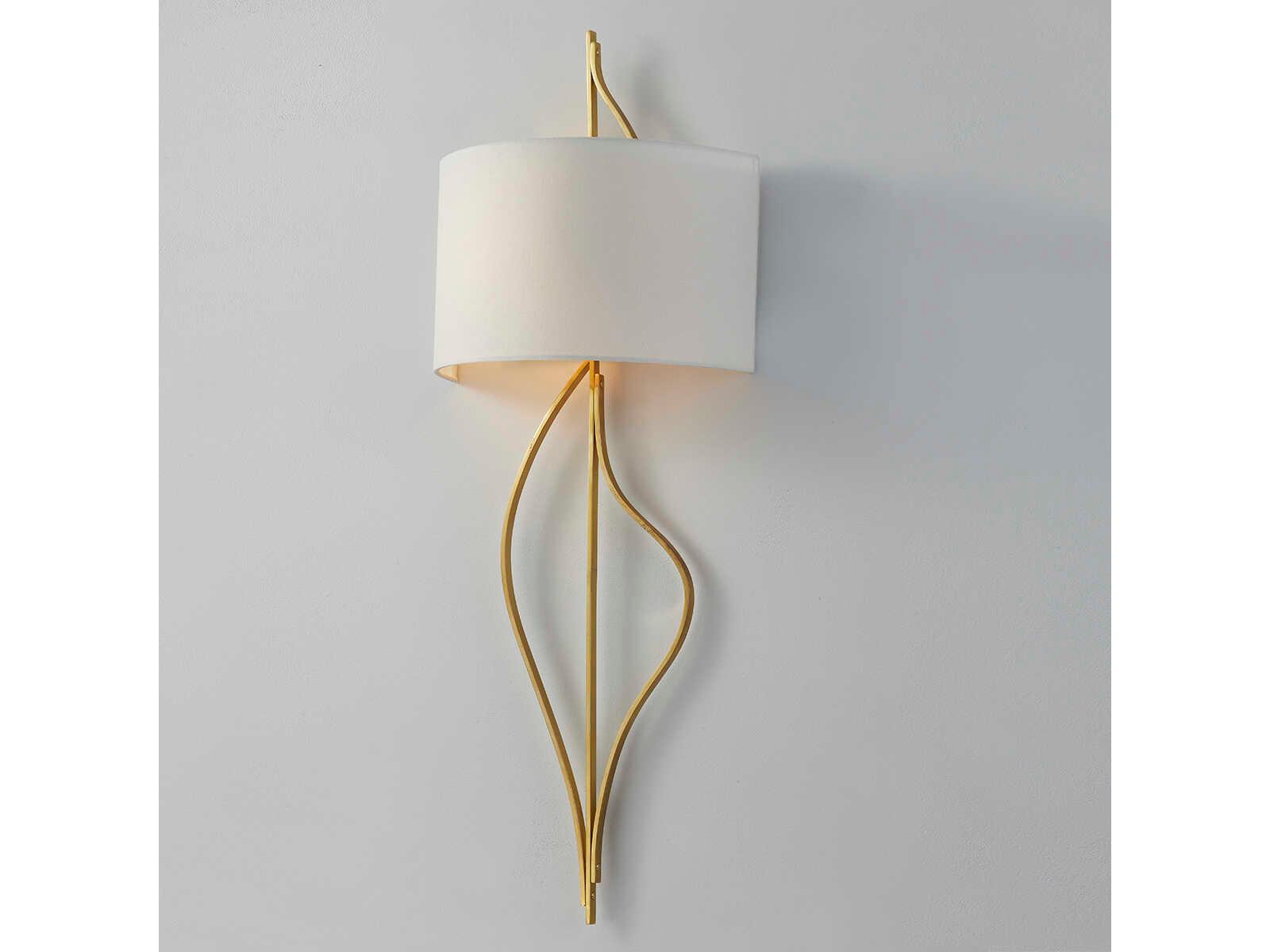 Corbett Lighting Akina 2-Light Vintage Brass White Wall Sconce