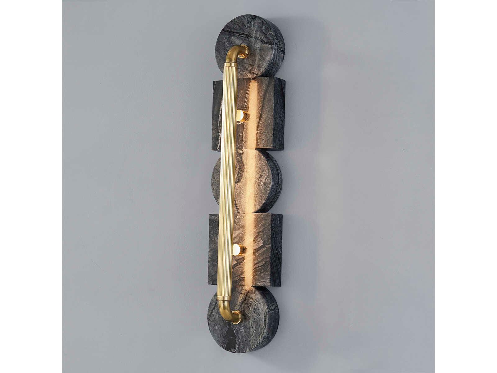 Corbett Lighting Sena 1-Light Vintage Brass Black LED Vanity Light