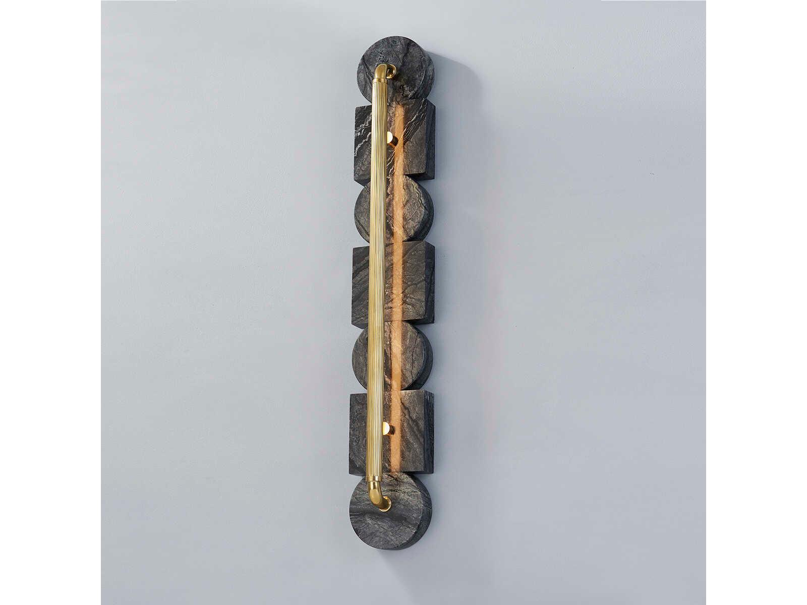 Corbett Lighting Sena 1-Light Vintage Brass Black LED Vanity Light