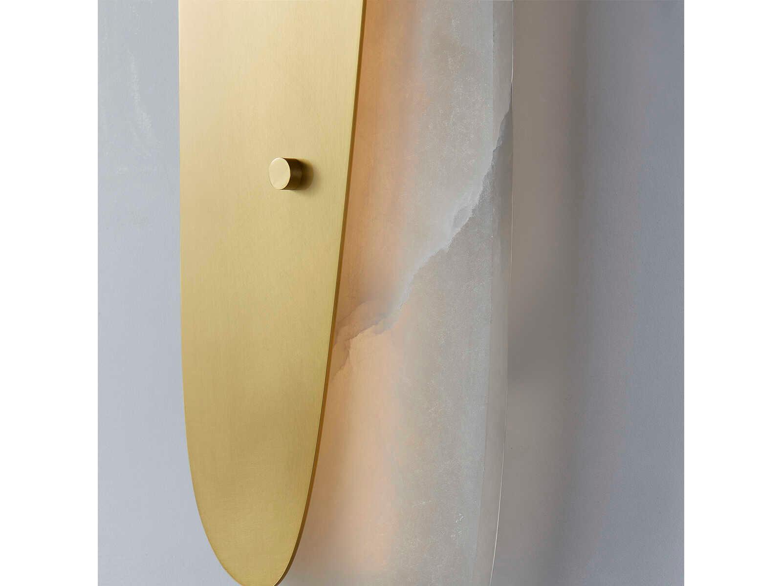 Corbett Lighting Aquamarine 1-Light Vintage Polished Brass White LED Wall Sconce