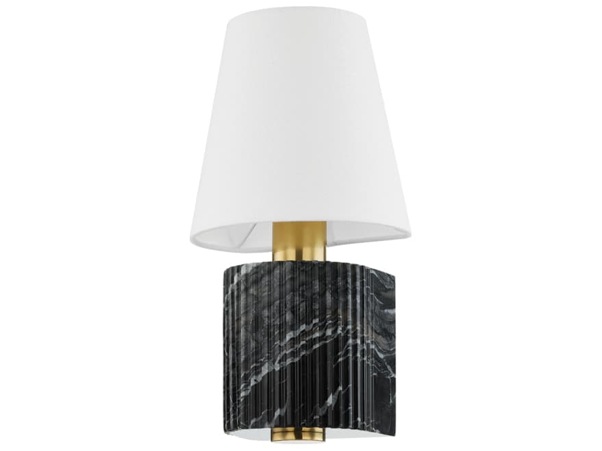 Corbett Lighting Aden 1-Light Vintage Brass Black Wall Sconce