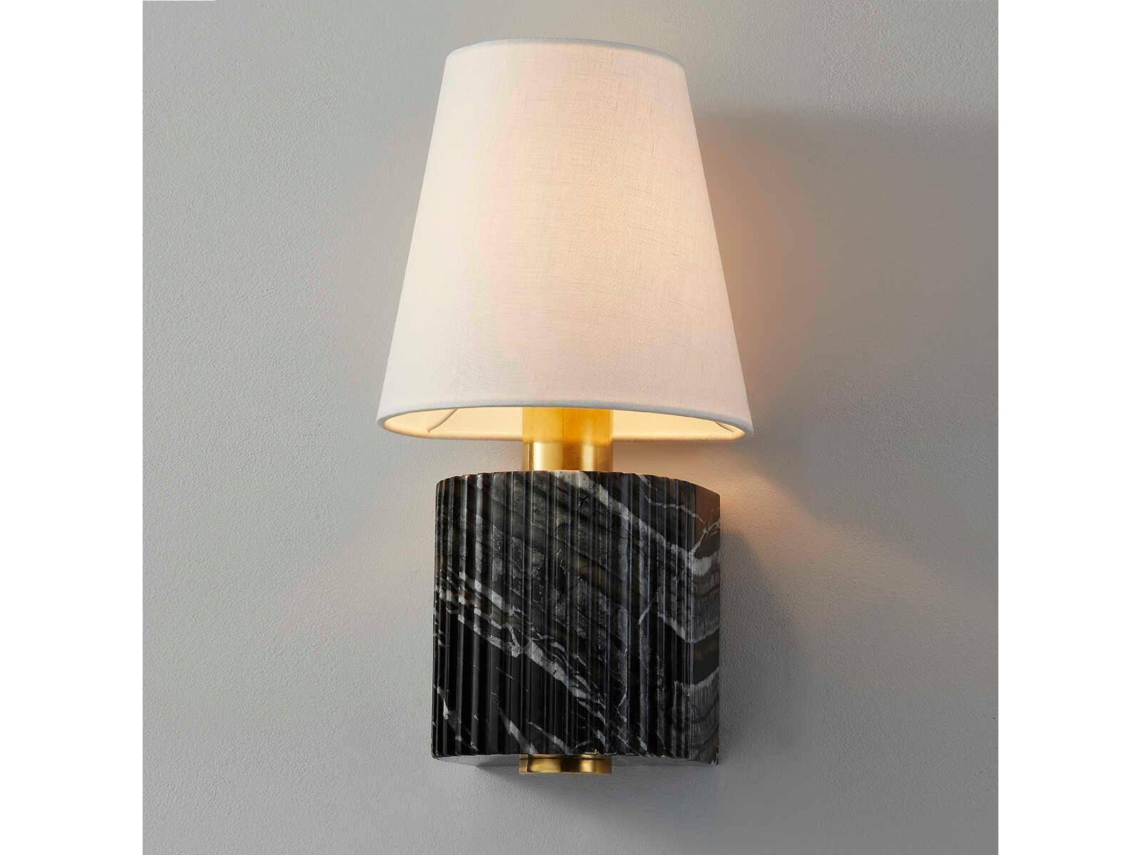 Corbett Lighting Aden 1-Light Vintage Brass Black Wall Sconce