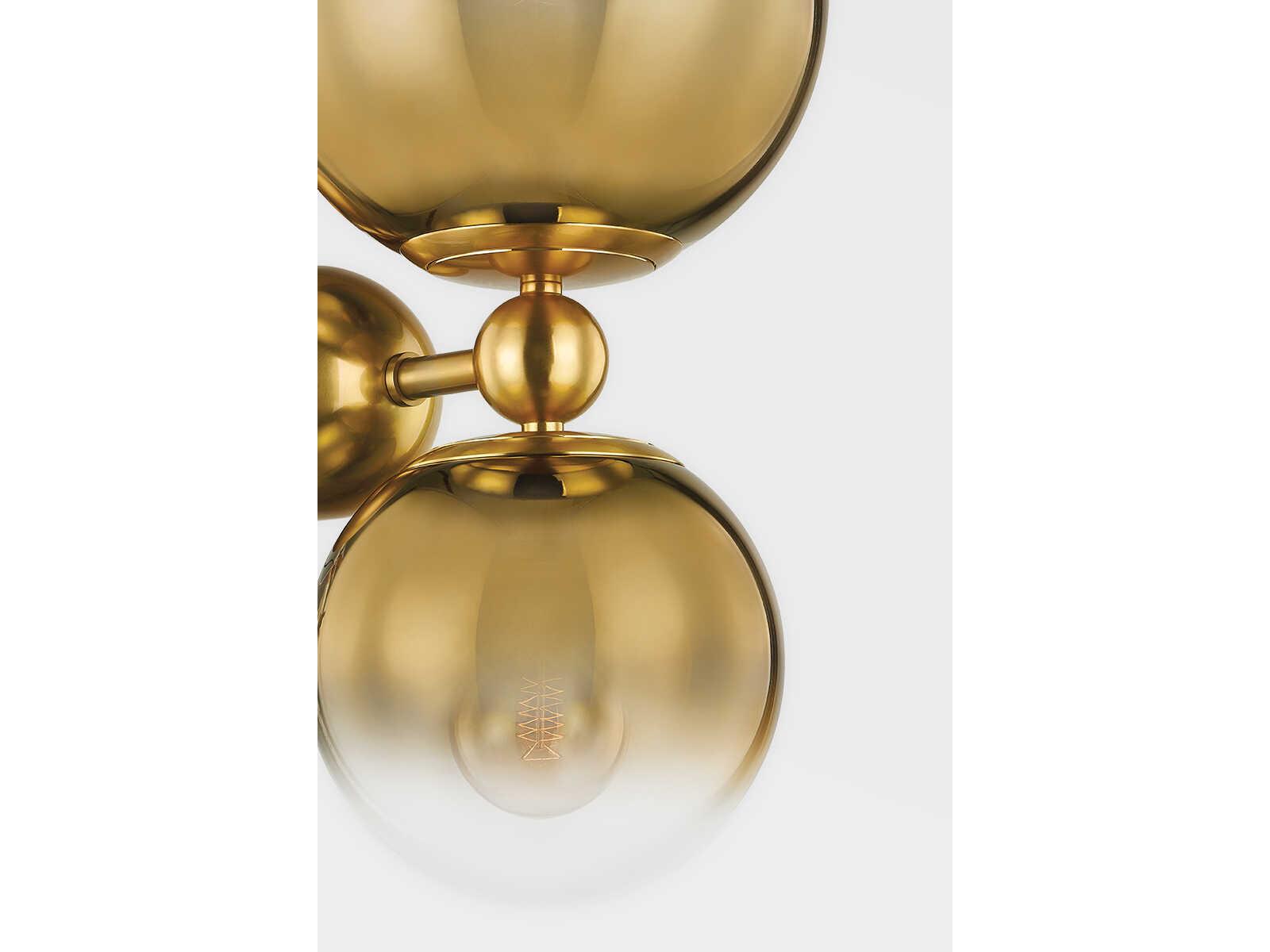 Corbett Lighting Kyoto 2-Light Vintage Polished Brass Glass Wall Sconce
