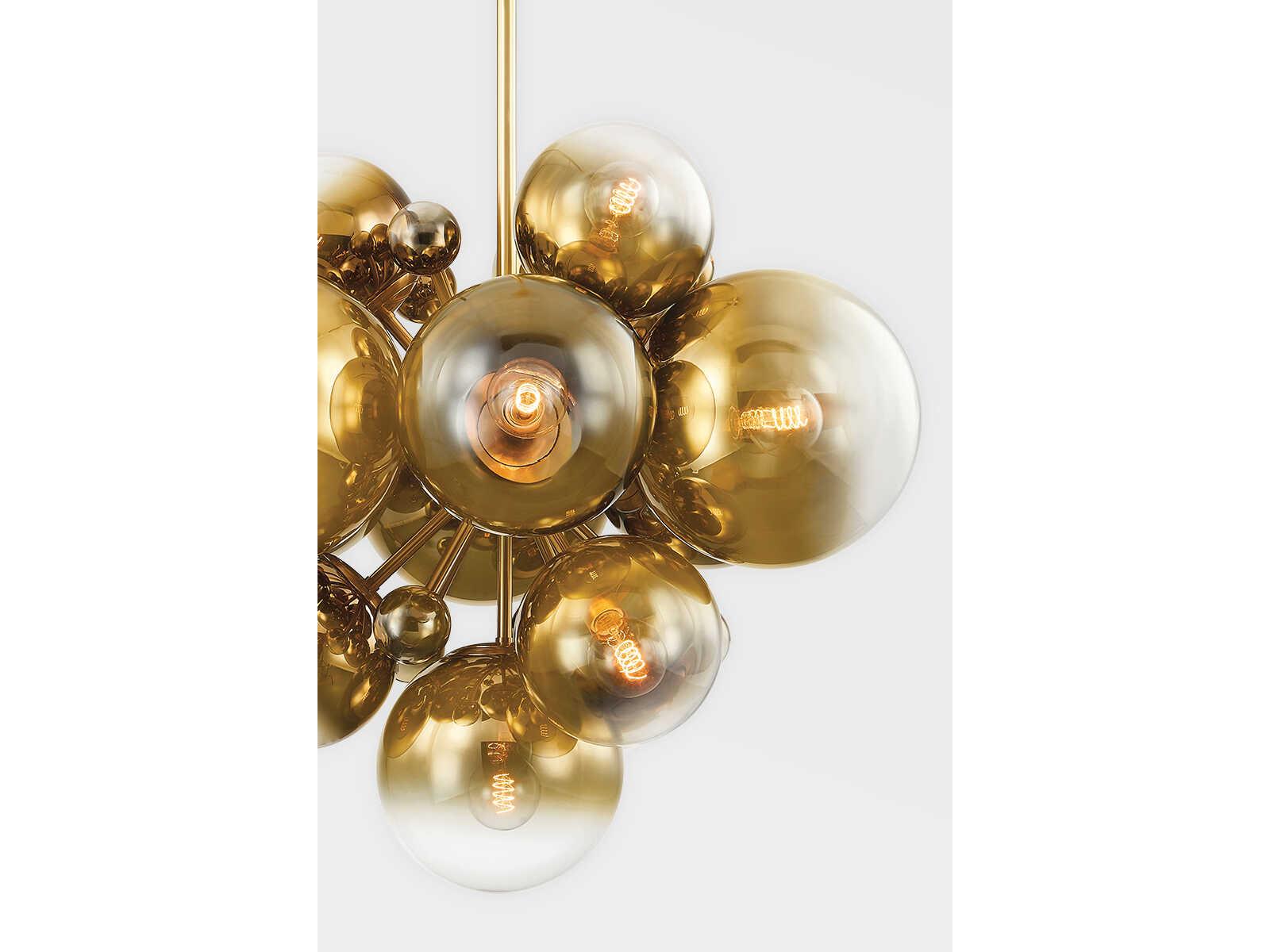 Corbett Lighting Kyoto 13-Light Vintage Polished Brass Glass Globe Sputnik Pendant