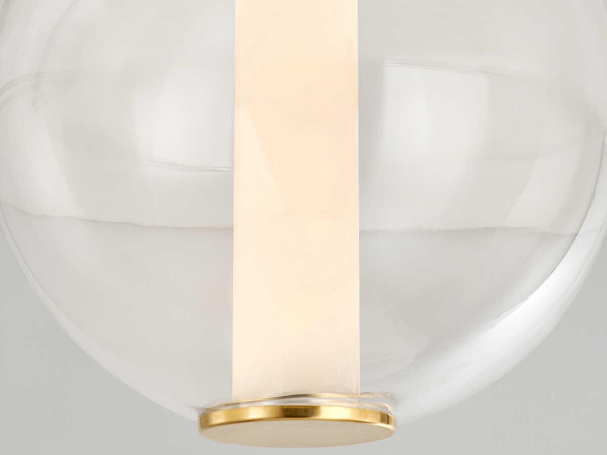 Corbett Lighting Pietra 1-Light Vintage Brass White Glass LED Globe Flush Mount