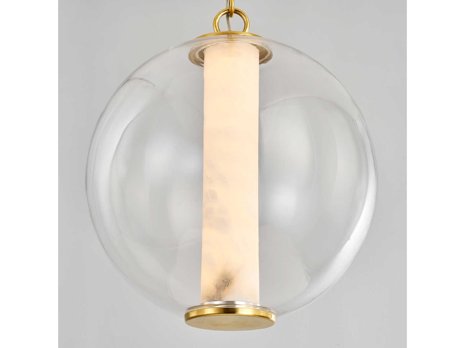 Corbett Lighting Pietra 1-Light Vintage Brass White Glass LED Globe Mini Pendant
