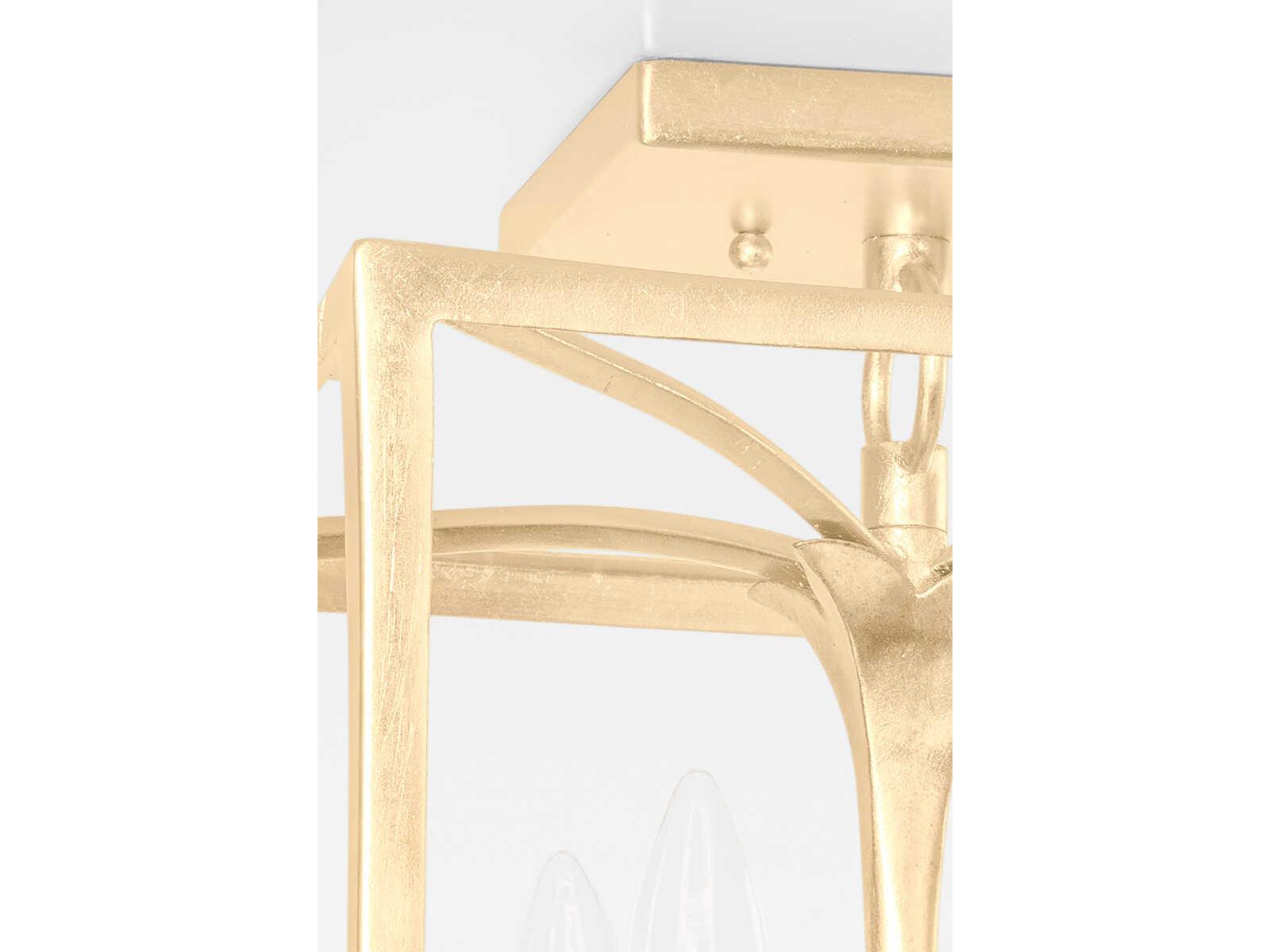 Corbett Lighting Bergamo 4-Light Vintage Gold Leaf Lantern Semi Flush Mount