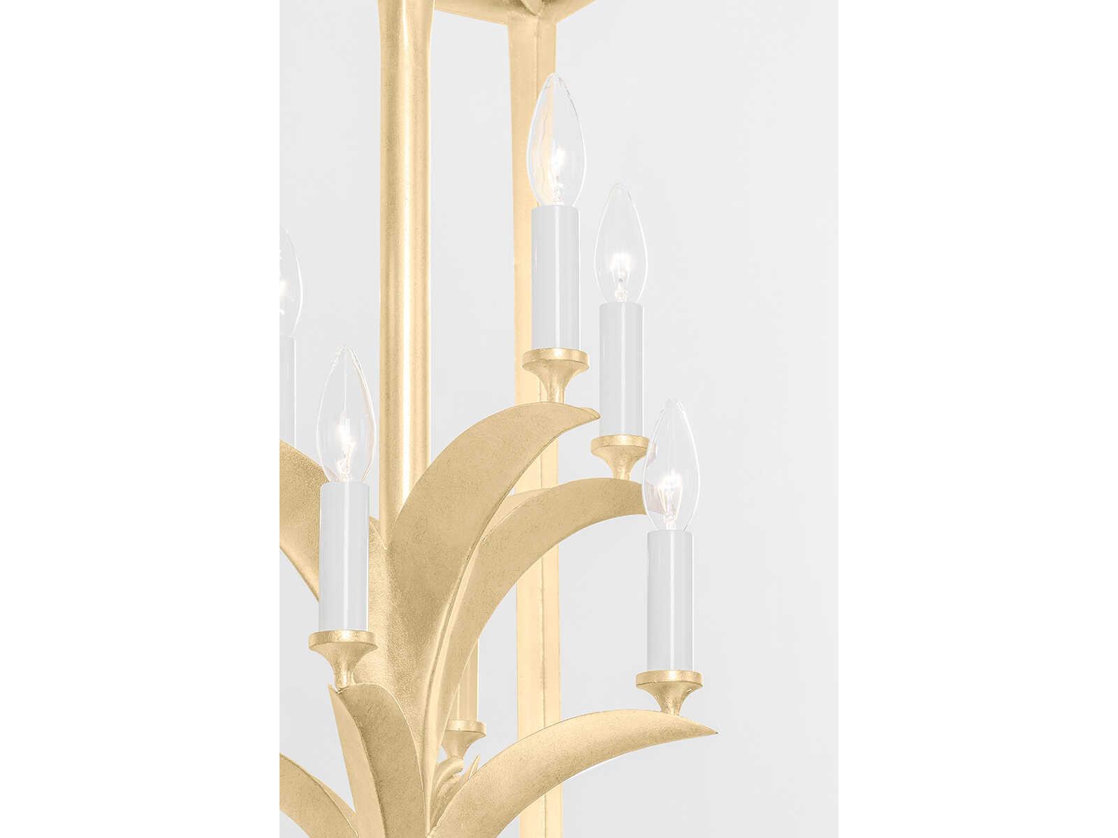 Corbett Lighting Bergamo 8-Light Vintage Gold Leaf Candelabra Lantern Chandelier