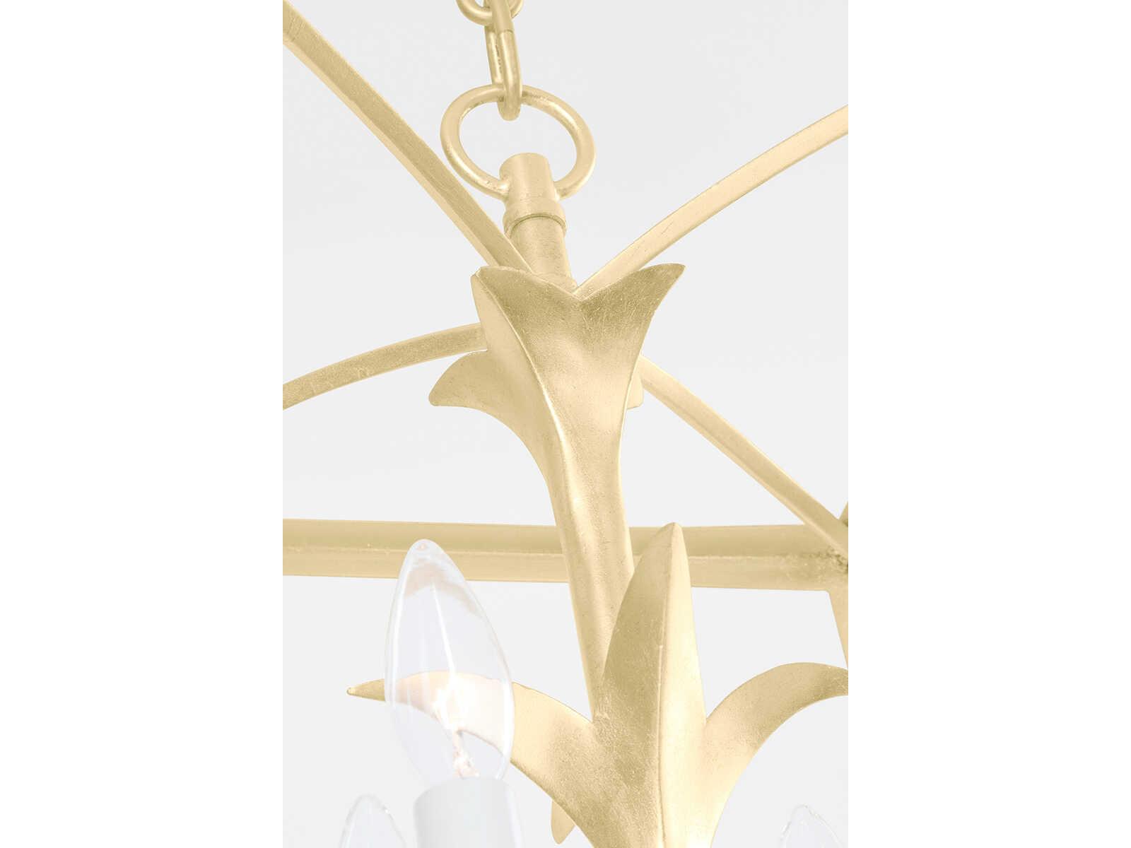 Corbett Lighting Bergamo 8-Light Vintage Gold Leaf Candelabra Lantern Chandelier
