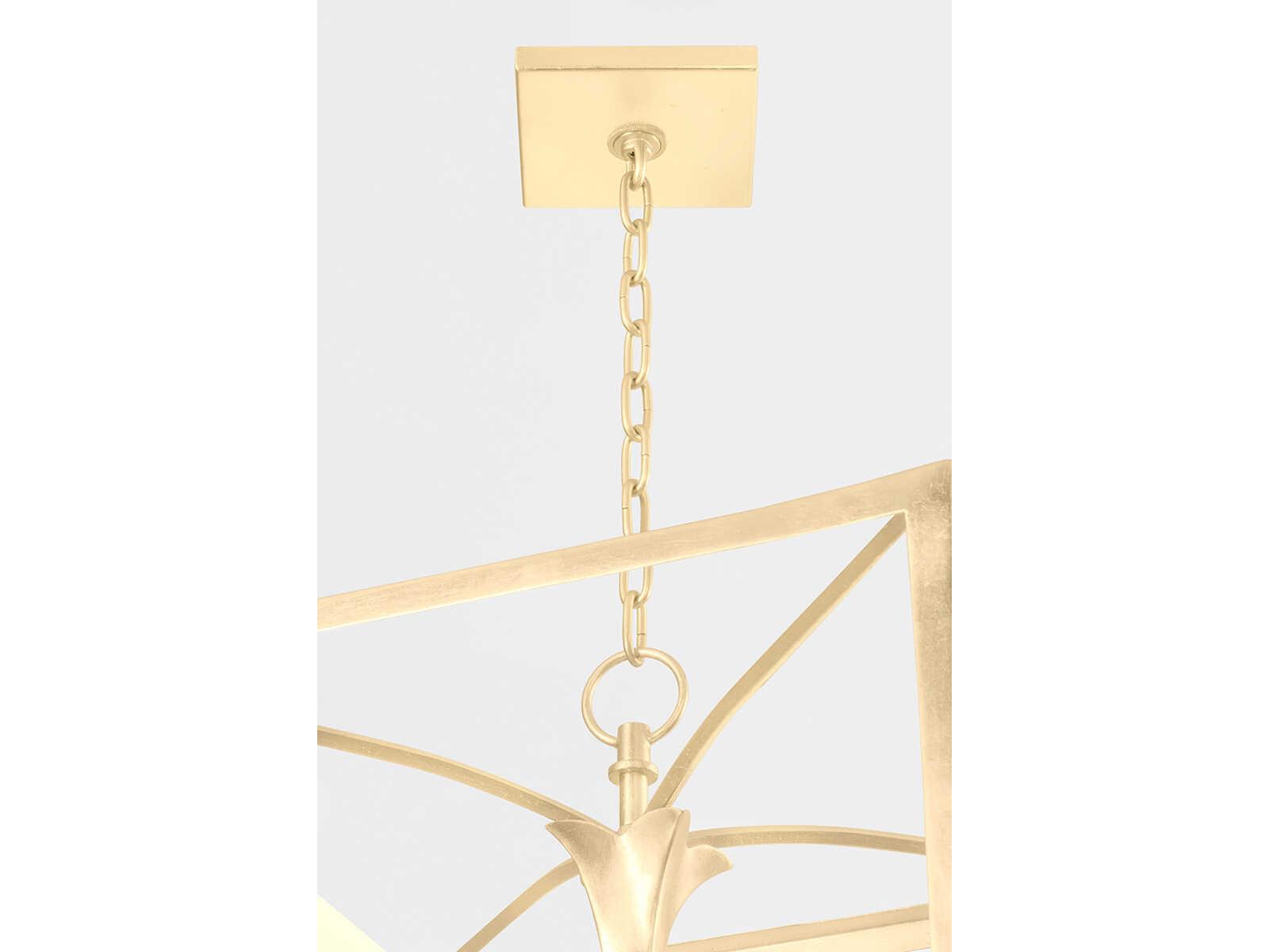 Corbett Lighting Bergamo 8-Light Vintage Gold Leaf Candelabra Lantern Chandelier