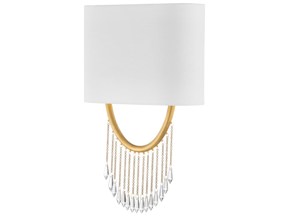 Corbett Lighting Francesca 2-Light Vintage Brass Crystal Wall Sconce