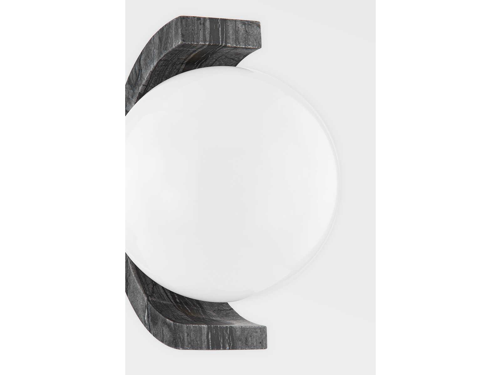 Corbett Lighting Zurich 1-Light Vintage Brass Black Glass Wall Sconce