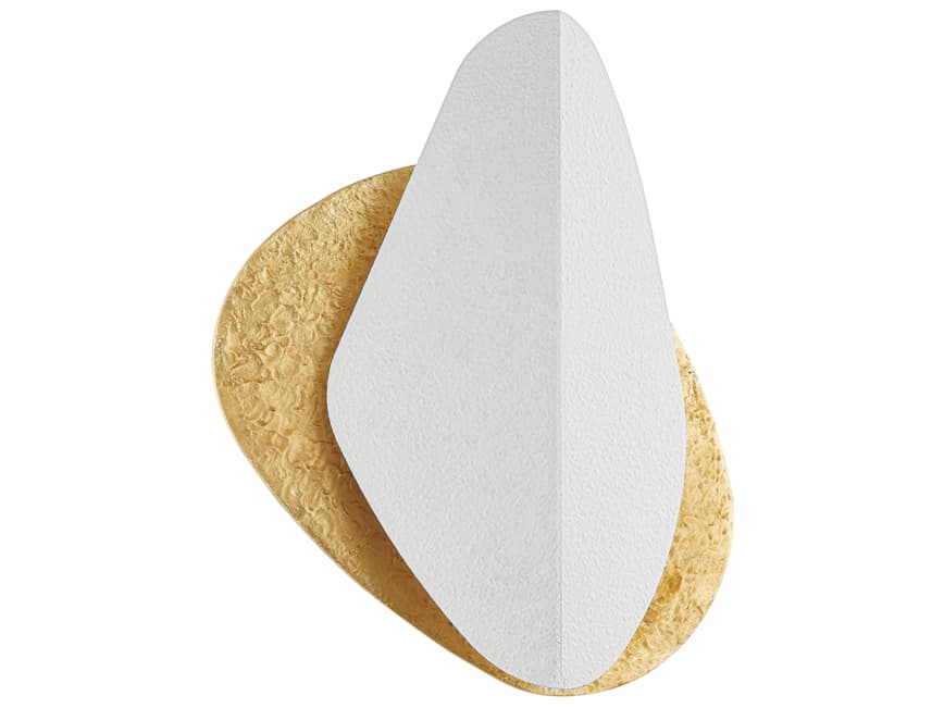 Corbett Lighting Oslo 2-Light Vintage Gold Leaf White Wall Sconce