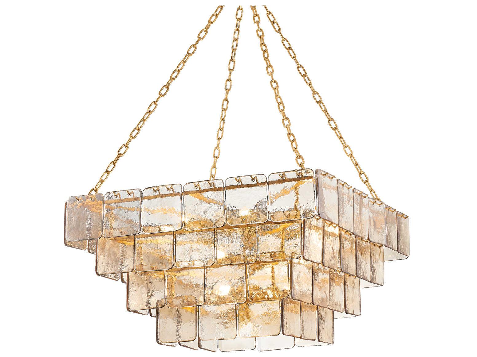 Corbett Lighting Regal 17-Light Vintage Gold Leaf Tiered Chandelier