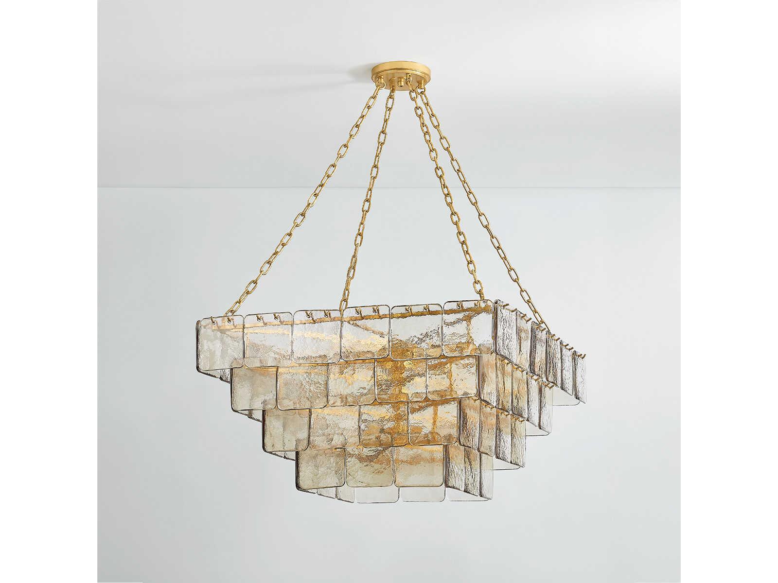Corbett Lighting Regal 17-Light Vintage Gold Leaf Tiered Chandelier