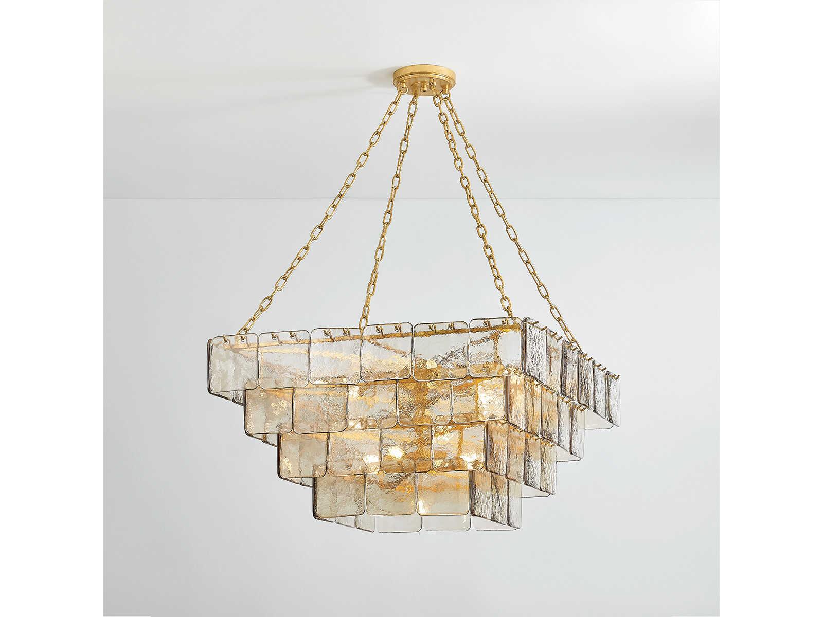 Corbett Lighting Regal 17-Light Vintage Gold Leaf Tiered Chandelier