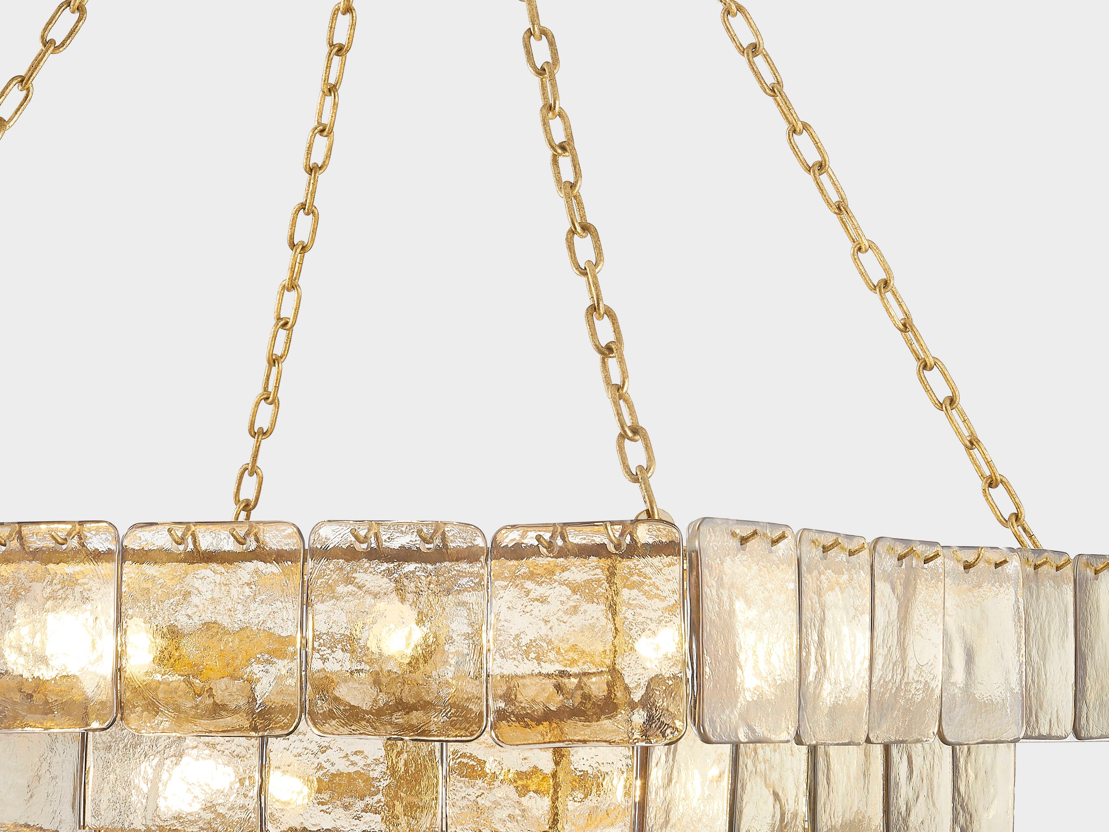 Corbett Lighting Regal 17-Light Vintage Gold Leaf Tiered Chandelier