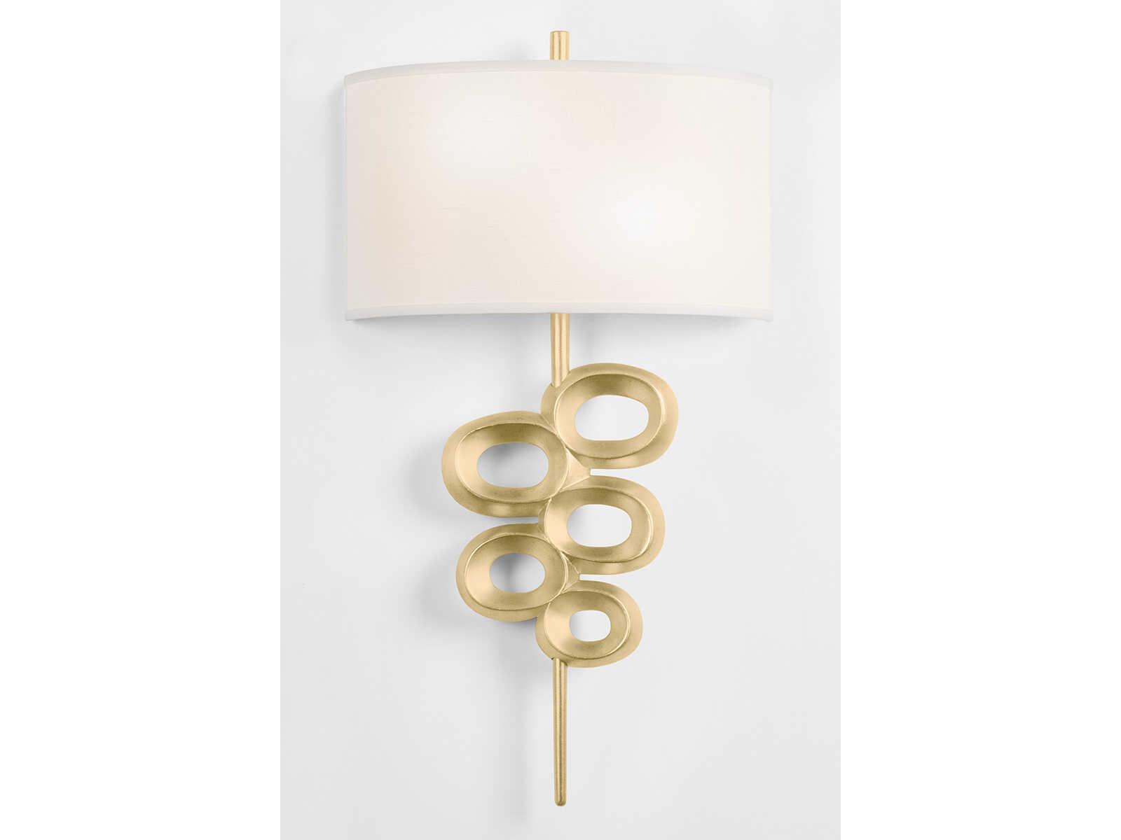 Corbett Lighting Tourmaline 2-Light Vintage Gold Leaf Wall Sconce