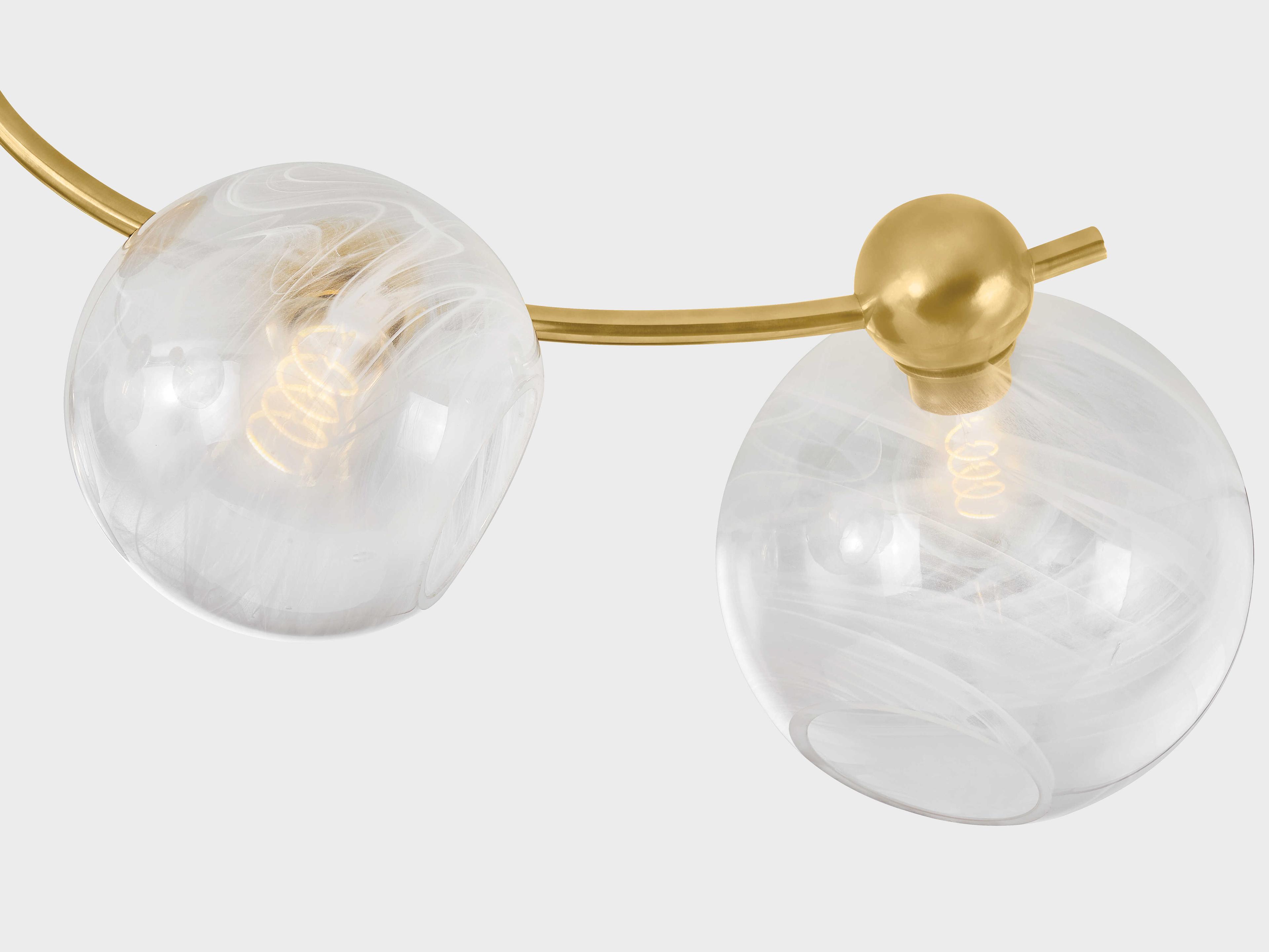Corbett Lighting Astraia 6-Light Vintage Brass Globe Semi Flush Mount