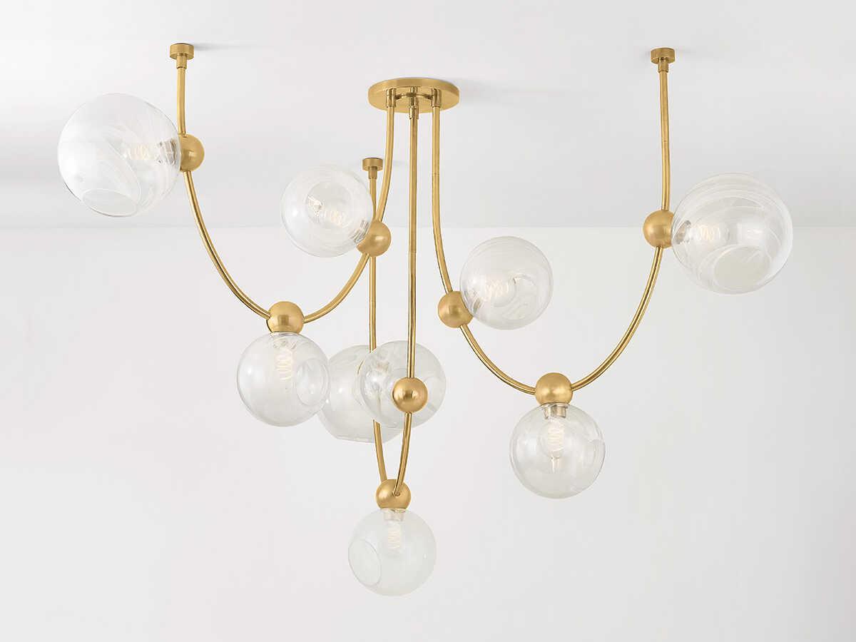 Corbett Lighting Astraia 9-Light Vintage Brass Globe Chandelier