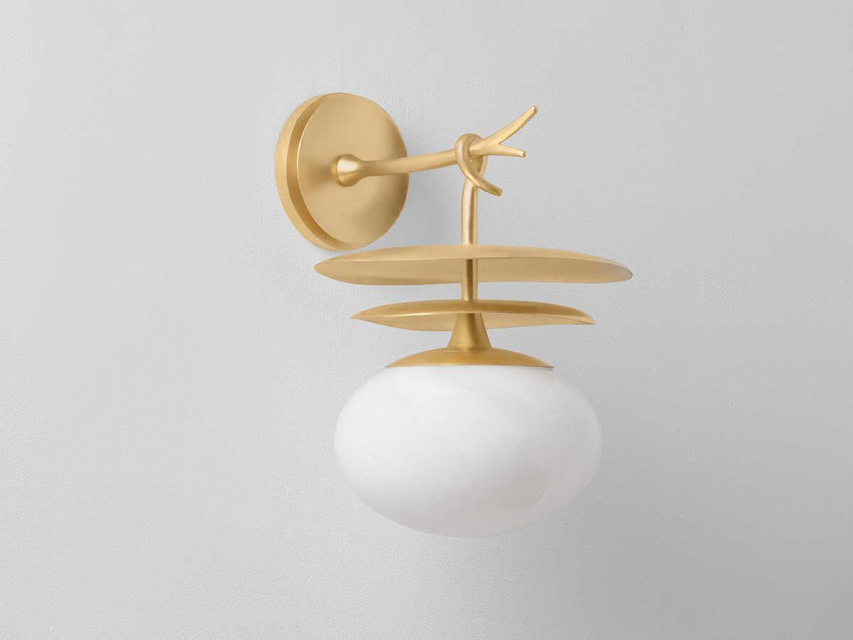 Corbett Lighting Ceylon 1-Light Vintage Gold Leaf Wall Sconce