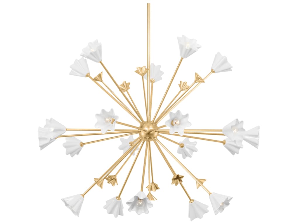 Corbett Lighting Julieta 20-Light Vintage Gold Leaf Brass Sputnik Pendant