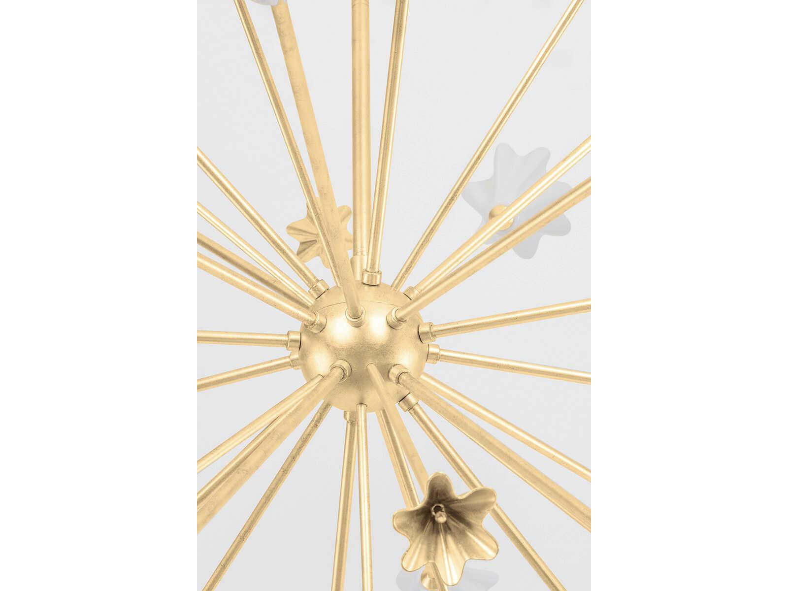 Corbett Lighting Julieta 20-Light Vintage Gold Leaf Brass Sputnik Pendant